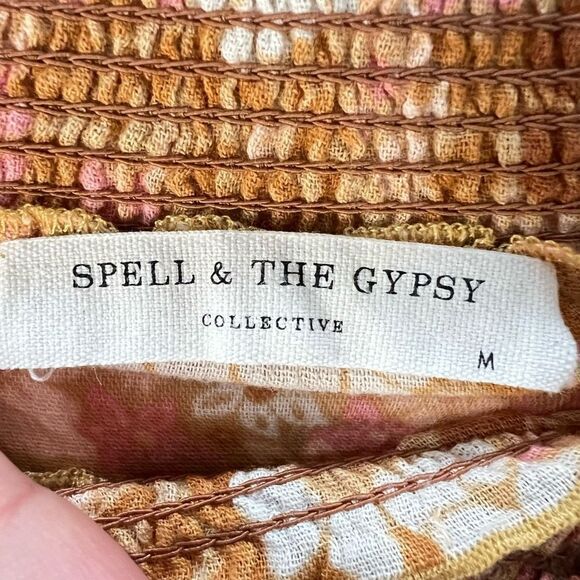 Spell and the Gypsy Collective Anne Jumpsuit Peach Size Medium Organic Cotton - Picture 7 of 10